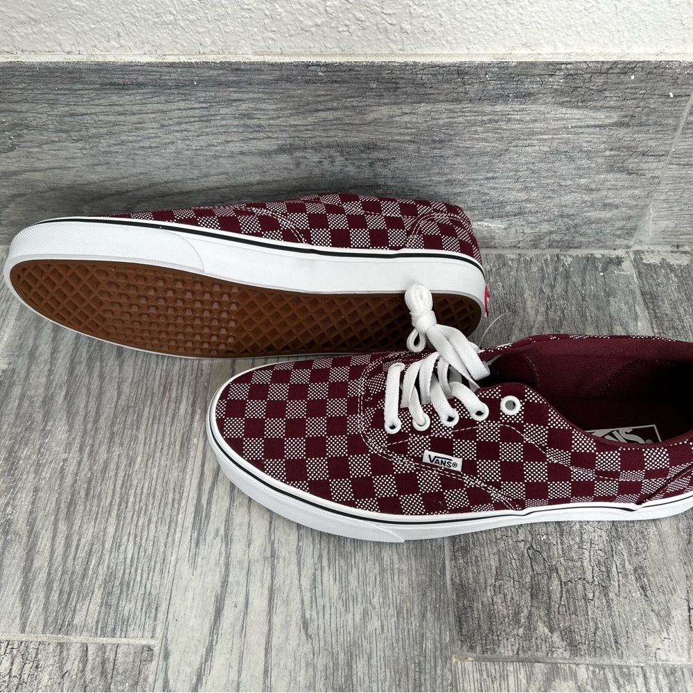 Vans Men's Checkered Sneakers - Red and White
